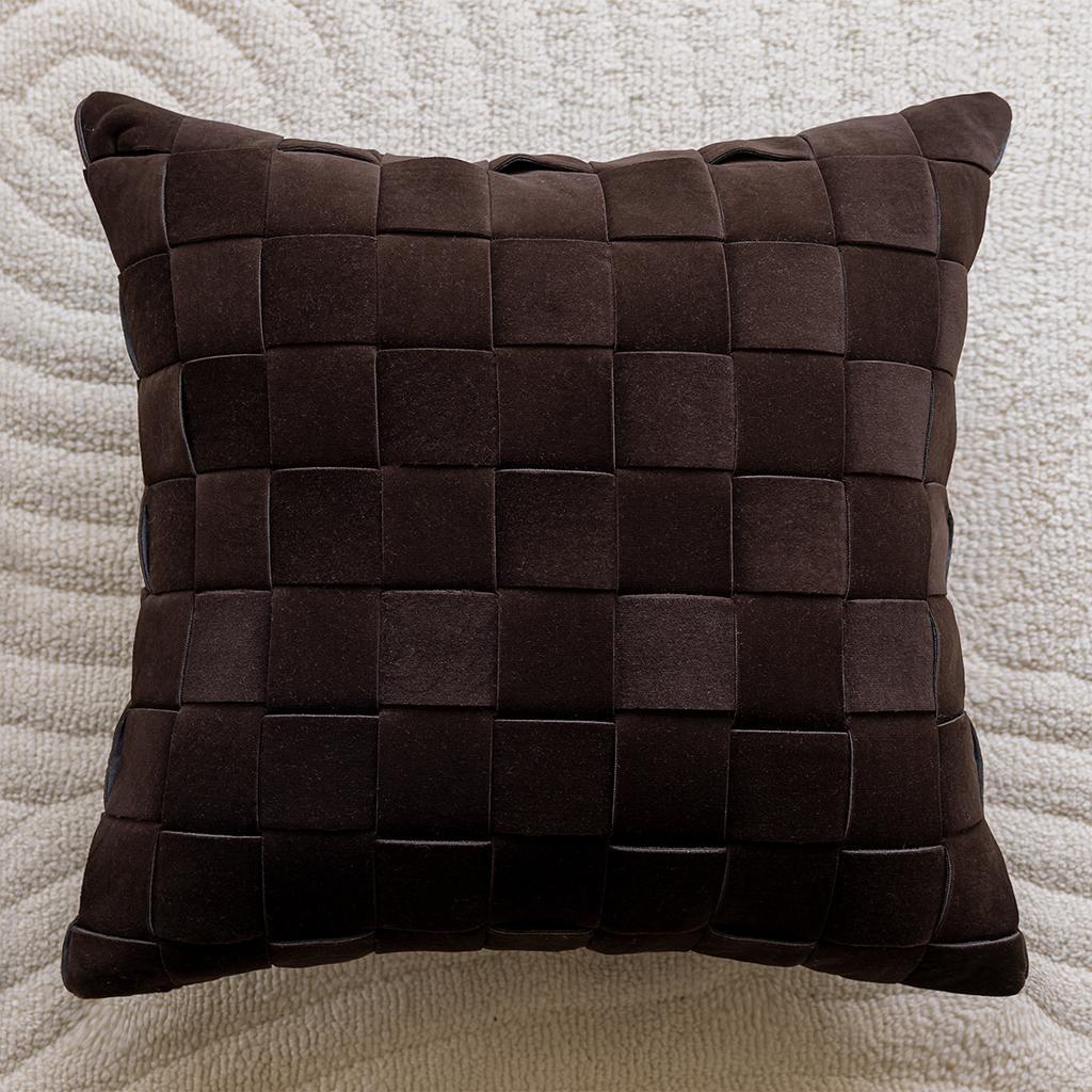 High-end Luxury Cushion Cover Striped PU Sofa Throw Pillow Cover Backrest Bedside Cushion Lumbar Support Throw Pillowcover 2026