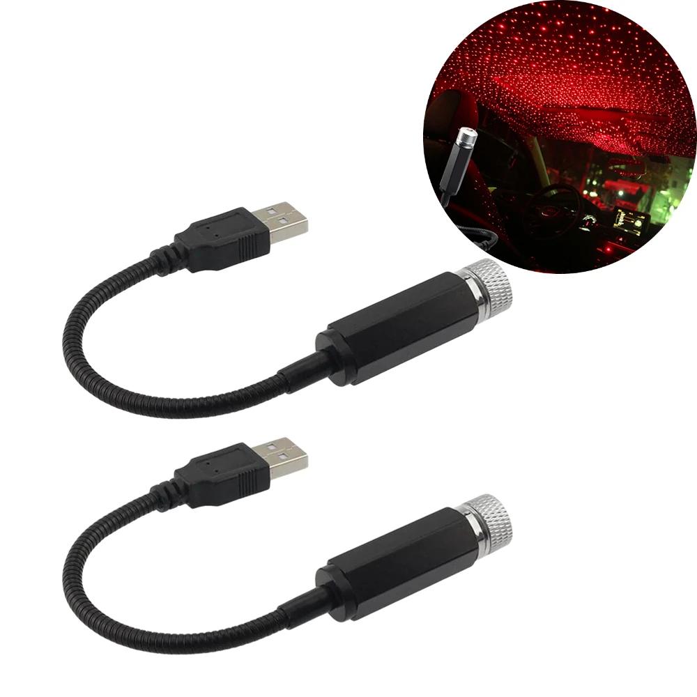 1/2Pcs Romantic LED Starry Sky Night Light 5V USB Powered Star Projector Lamp for Car Roof Room Ceiling Decor Plug and Play