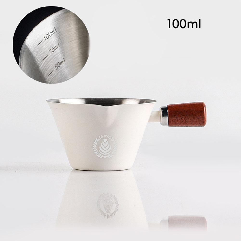 Coffee Measuring Cup Stainless Steel Coffee Extract Cup Espresso Cup Italian Liquid Cup Coffee-Ounce Cup Milk-Jar Milk Cup 100m