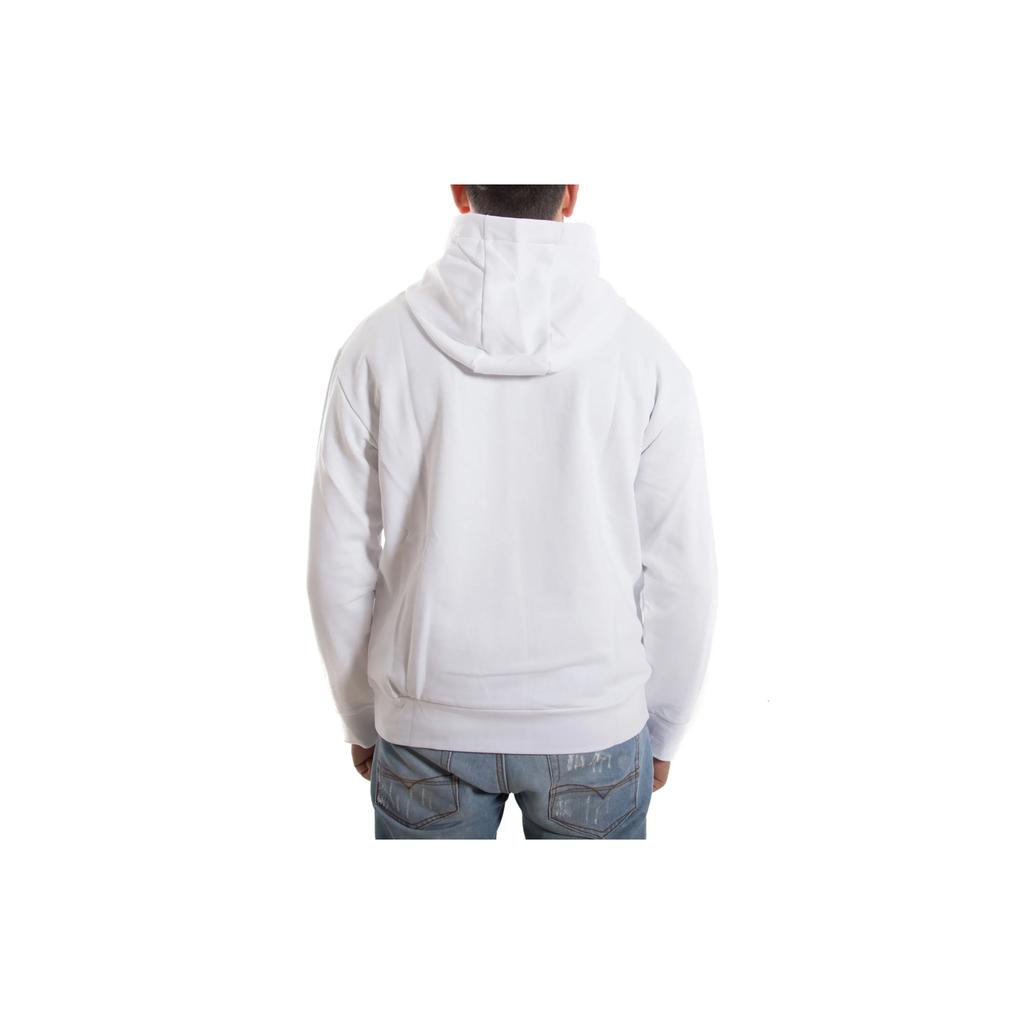 Emporio Armani Black Logo Pattern Hooded Sweatshirt Men tops White 6G1MF8-1J07Z-0140