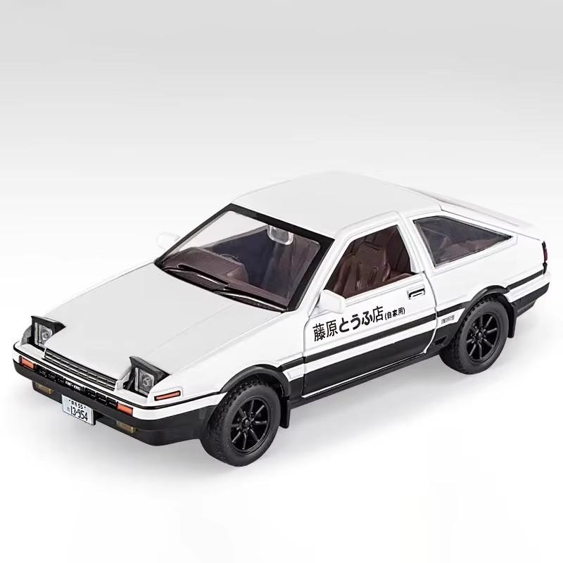 Scale 1:30 AE86 Toy Car Model Diecast Alloy Pull Back Doors Opened Metal Body Simulation Vehicles Toys Gifts for Children