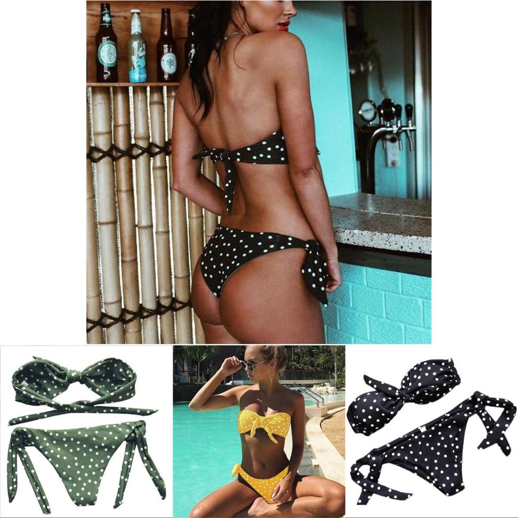 Premium Quality Women Summer Swimwear Fashion Wave Dots Bikini Set For Timeless Style