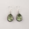 Green Amethyst Gemstone 925 Sterling Silver Customize Teardrop Earrings 1.5" Gift For Mom AEE-2-15