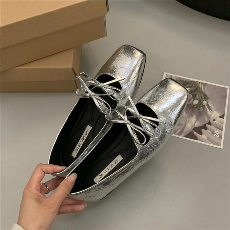 Fashion Luxury Designer Casual Women Mary Janes Shoe Elegant Female Footwear Ballet Flats Round Toe Dress Ballerinas Women Lolita Shoes