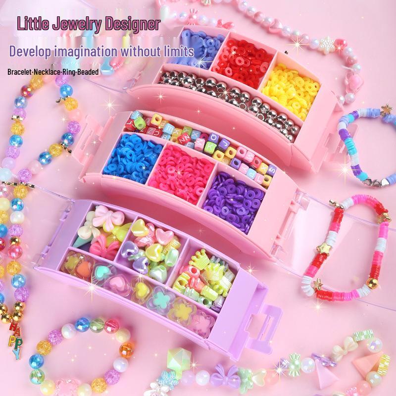 DIY Mädchen Perlen Schmuckschatulle: Prinzessin Armband & Halskette Puppenspielzeug Geschenk