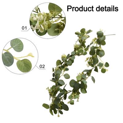 Künstlicher Eukalyptus Girlande Kranz Grünzeug-Blatt Hochzeitsrebe