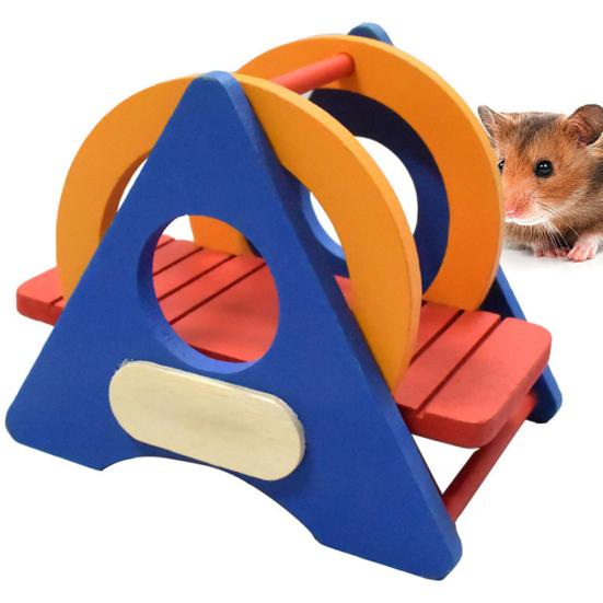 

Small Pet Hamster Mice Squirrel Wooden Swing Seesaw Playing Toy Cage Decor