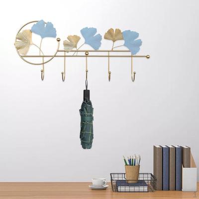 Luxury Hook Wall Hanging Ginkgo Leaf Shape Key Holder Rack