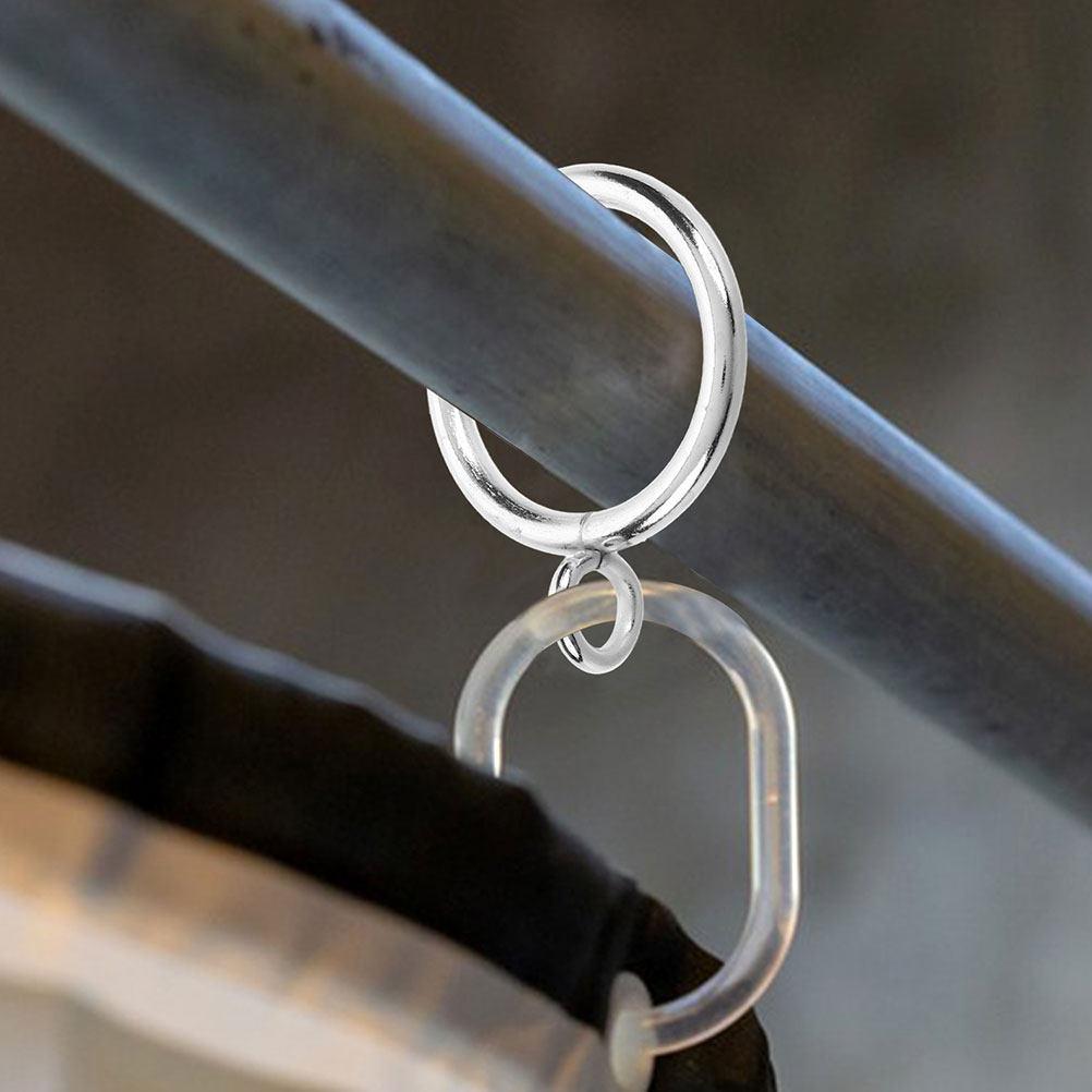 10Pcs Eyelet Curtain Rings Thick Metal Heavy-Duty Drapery Rings for Roman Shades Sliding Window Treatments Bathroom Shower