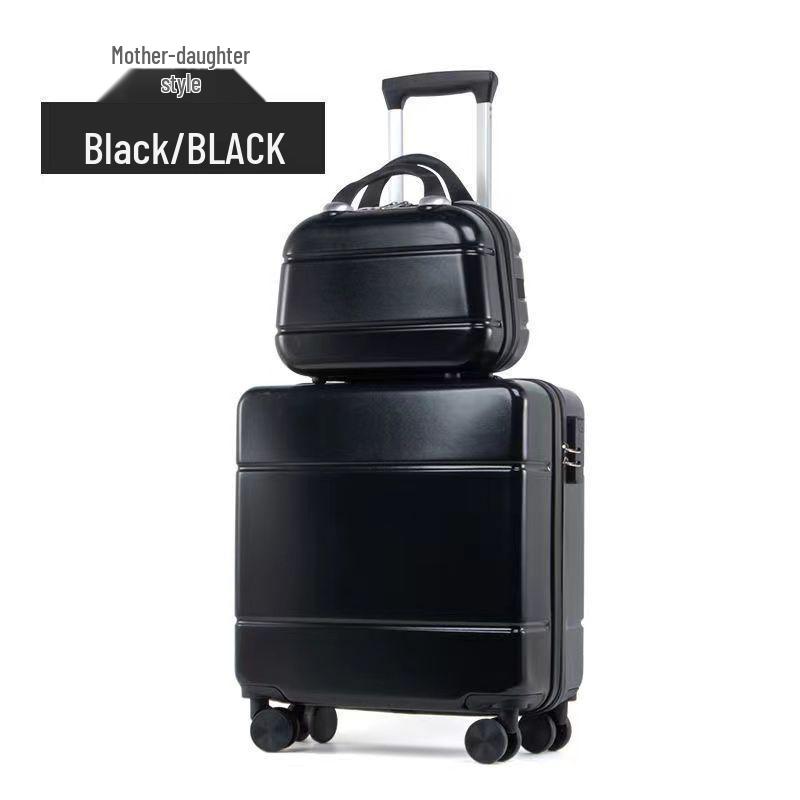 Women's 18" Mini Student Carry-on Suitcase, Aluminum Frame, 20" Compression-Resistant Trolley Case