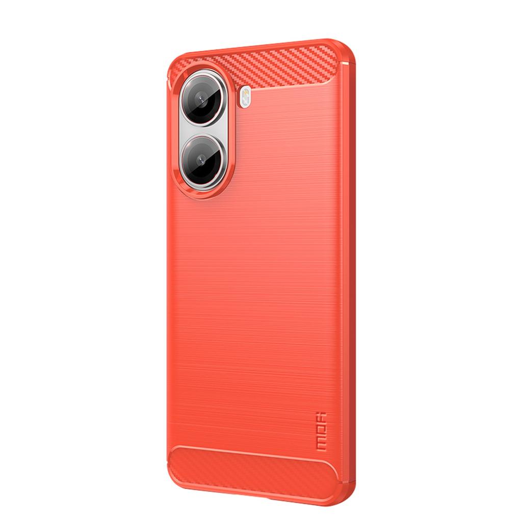 For Xiaomi Poco X7 Pro 5G Back Cover MOFI Brushed Texture Carbon Fiber Soft TPU Case