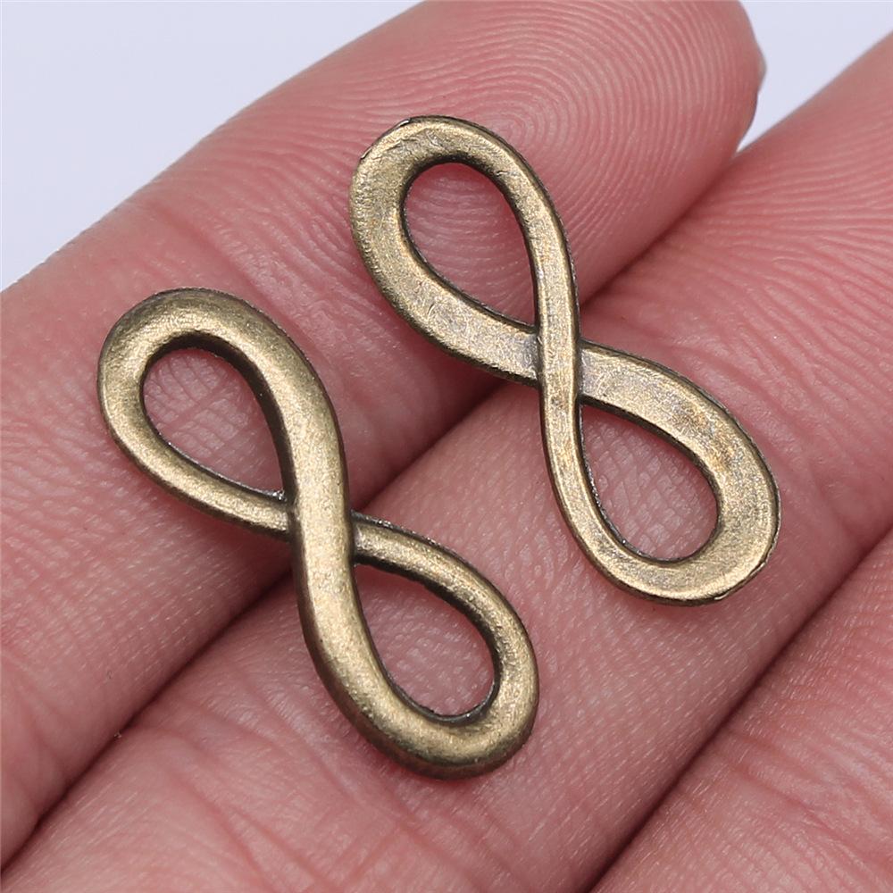 10pcs Infinity Connector Charms For Bracelet Making Vintage Antique Bronze Color