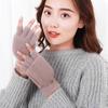 Solid Color Cute Plush Flip Gloves Half Finger Gloves Autumn Winter Gloves Korean Style Gloves