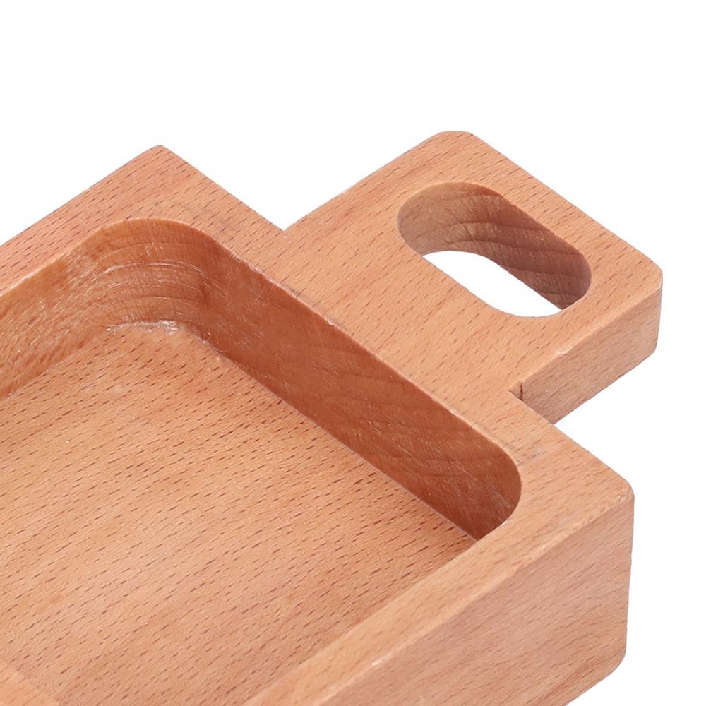 Grip Handle Handled Dish Wooden Condiment Dish Easy To Wipe Snack Plate  Home Dining