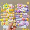 14Pcs/Set Fashion Cute Hair Clip Rabbit Bows Barrettes Lovely Heart Shaped Side Clip for Children