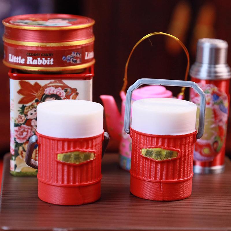 Miniature Dollhouse Chinese Nostalgic Scene Table Warm Kettle Miniature Food Toy Model Ornament For Doll Accessories