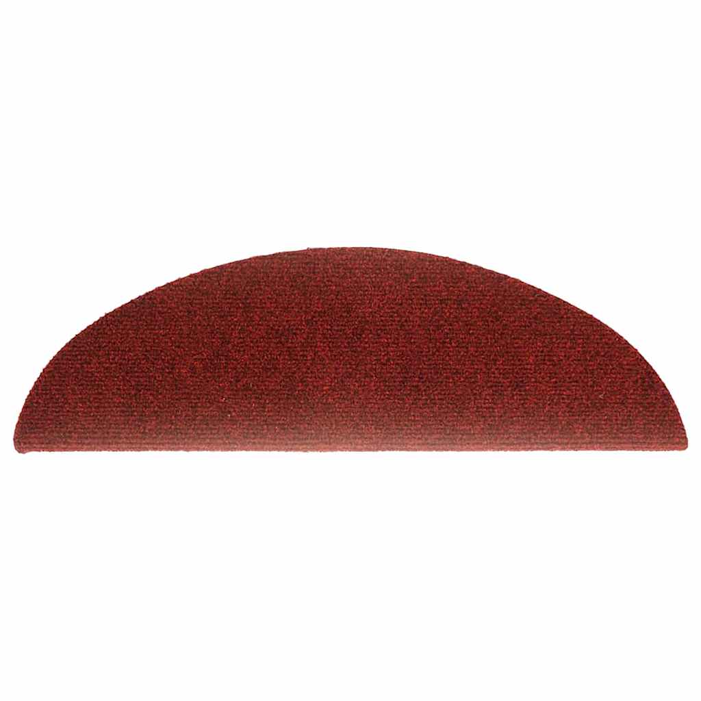 Self Adhesive Stair Treads 15 pcs 56 x 17 x 3 cm Burgundy Red Semi Circular