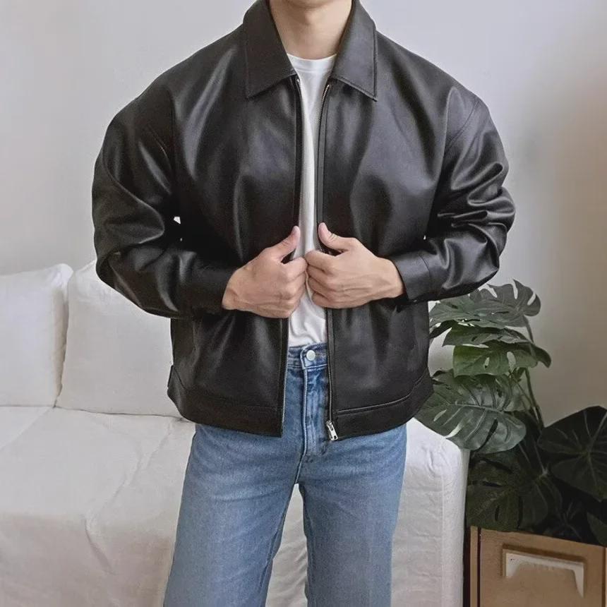 "Geacă Elegantă de Toamnă pentru Bărbați din Piele PU": Stil casual de baseball inspirat de cel coreean, până la stilul motociclistului"