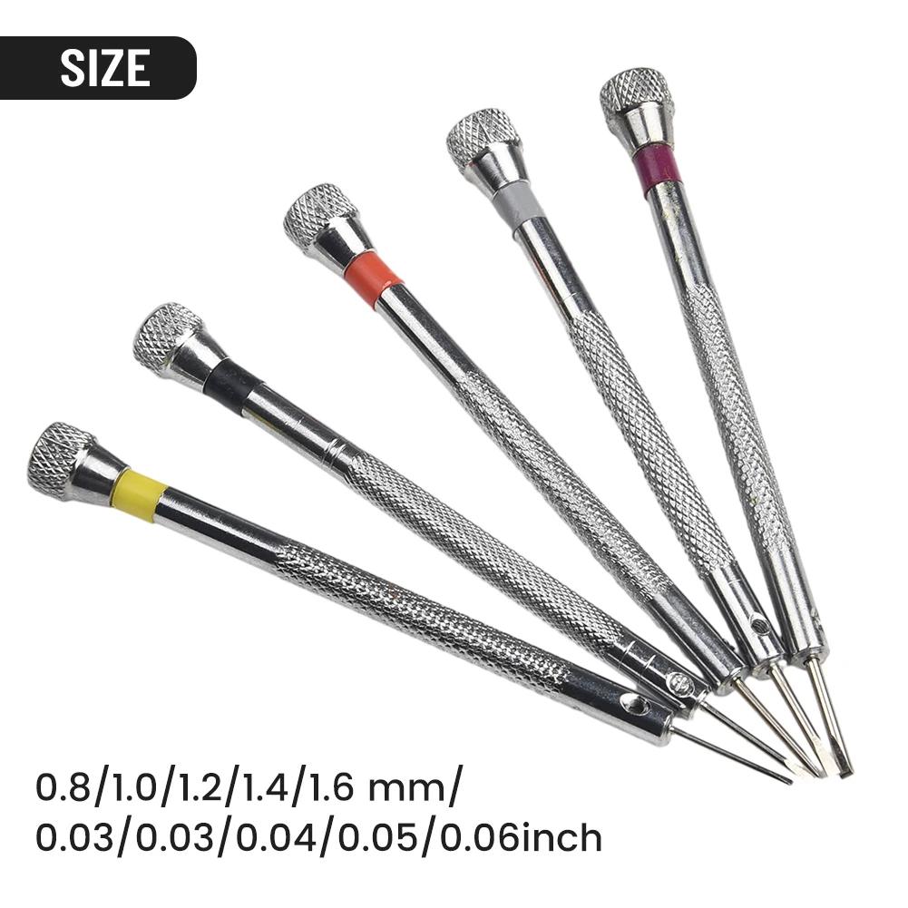 5Pcs 0.8/1.0/1.2/1.4/1.6mm Precision Slotted Screwdriver Eyeglasses Watch Jewelry Watchmaker Repair Tools Set Accessories China Mainland