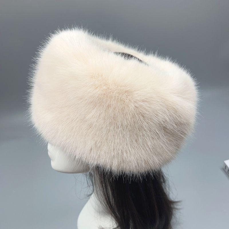 Fluffy Fur Women'S Winter Hat Warm Ear Protection Snow Ski Cap Female Faux Fox Fur Headband Hat Windproof  Hat