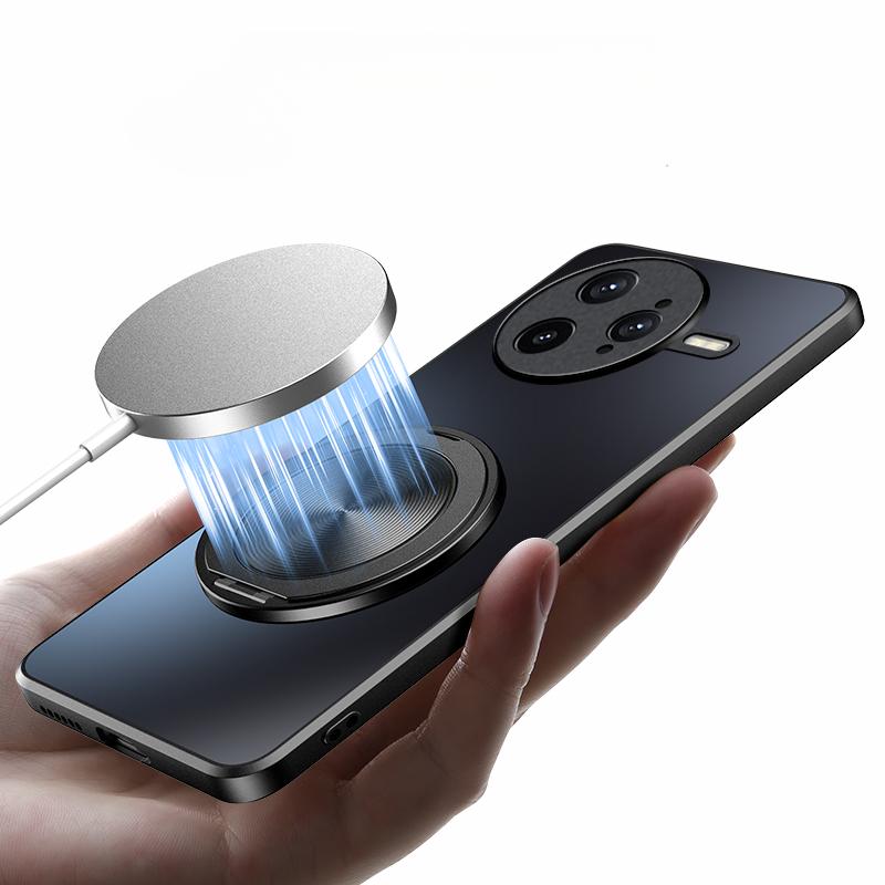 For POCO F7 Ultra Matte Case Luxury Magnetic for Magsafe Wireless Charge Ring Holder Shockproof Phone Back Cover for POCO F7 Pro