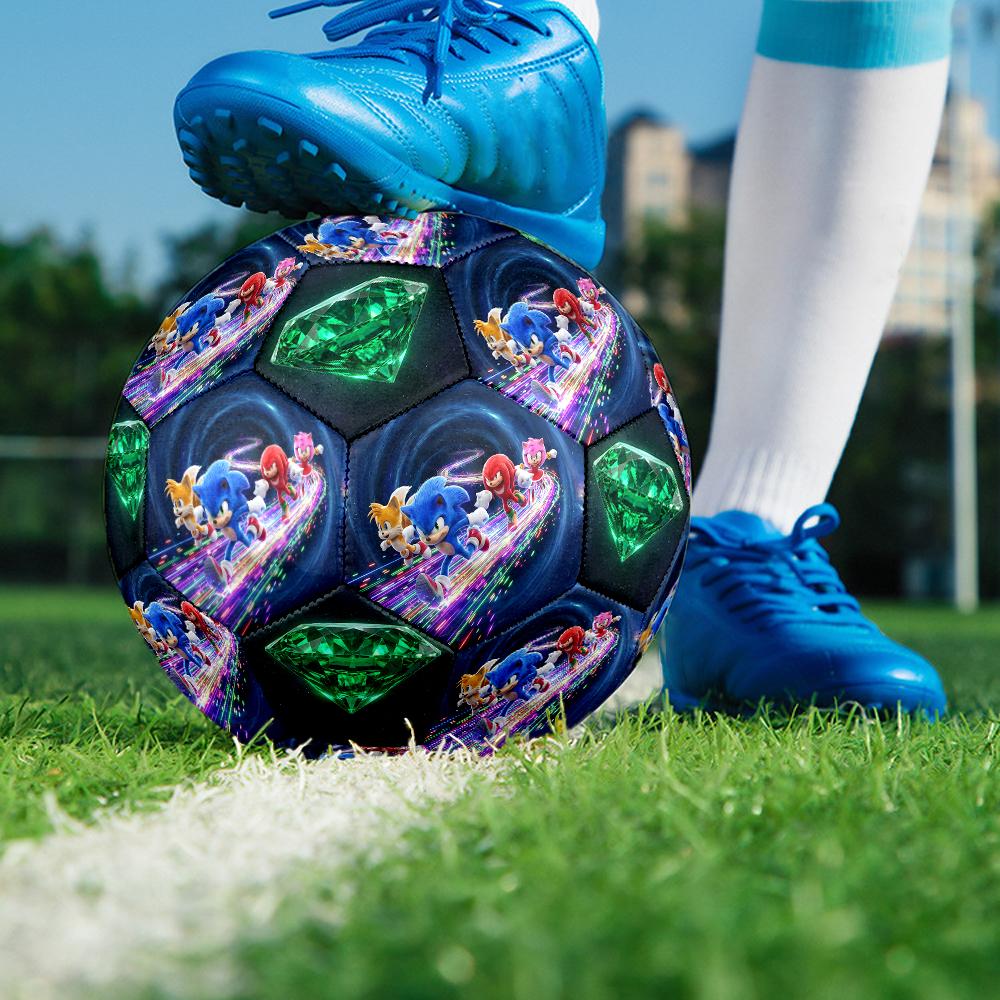 1pc Sonic the Hedgehog Football Soccer Ball Size 5 Indoor Soccer Ball Fashion Colorful Backyard Game -Great For Sports Fans Gift HE41