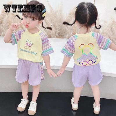 Ropa de verano para niñas, trajes de verano para niños de estilo occidental, traje de dos piezas para bebés.