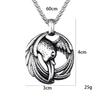 Accessoires, Pendentif Collier Oiseau Supplémentaire Animal Vintage en Acier Inoxydable, Pendentif en Acier Titane pour Homme