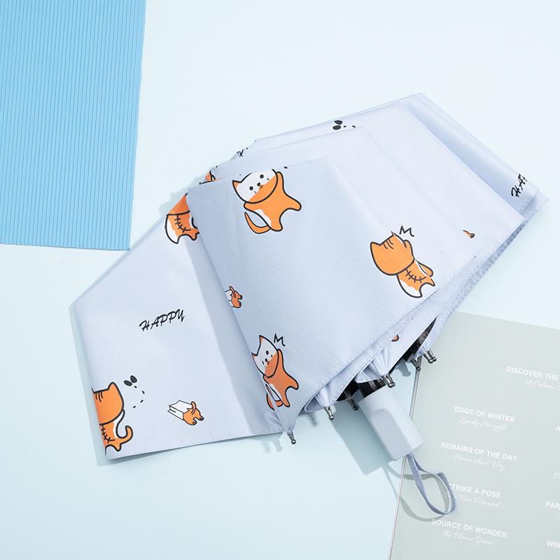 Parapluie Pliant Cartoon pour Femmes – Protection UV, Parasol Étudiant pour Jours Pluvieux et Ensoleillés avec Logo Personnalisé