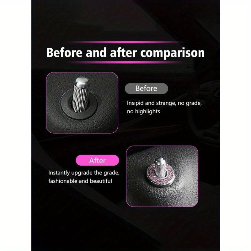 4pcs White Car Interior Door Lock Cover Ring Trim Accessories Fit for Mercedes Benz C-class C200l Glc260 C260l
