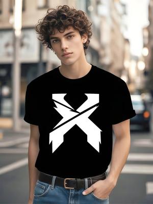 Oversized Graphic T-shirt - Soft & Breathable Cotton Tee with Bold White X Design