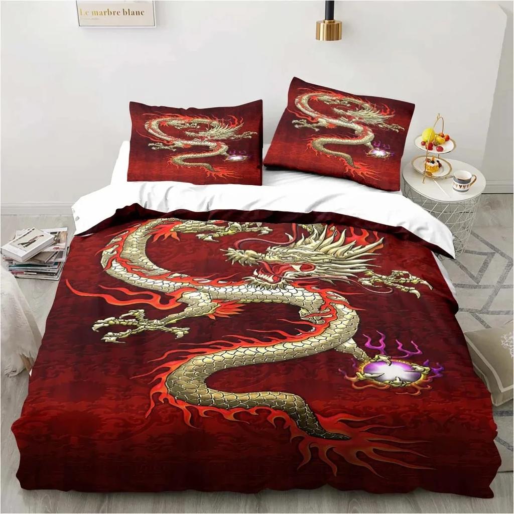 Magic World Dragon Bedding Collection Boys Girls Twin Queen Size Duvet Cover Pillowcase Bed Kids Adult Fashion Home Textileextile