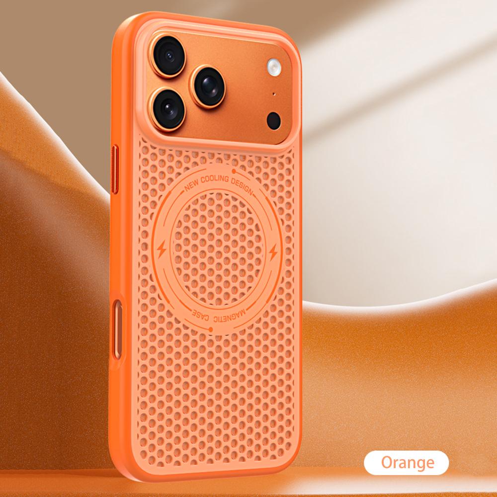 Luxury Dissipate Heat Hard Phone Case For iPhone 17 Air 16 15 14 13 Pro Max 17 Pro iPhone 17 For Magsafe Wireless Charge Cover