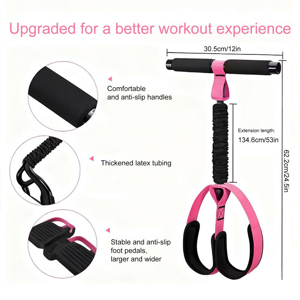 Foot Pedal Resistance Band, Resistance Band With Handles, Sit-up Assist Device Fitness Equipment Foot-operated Pedal Exerciser розовый