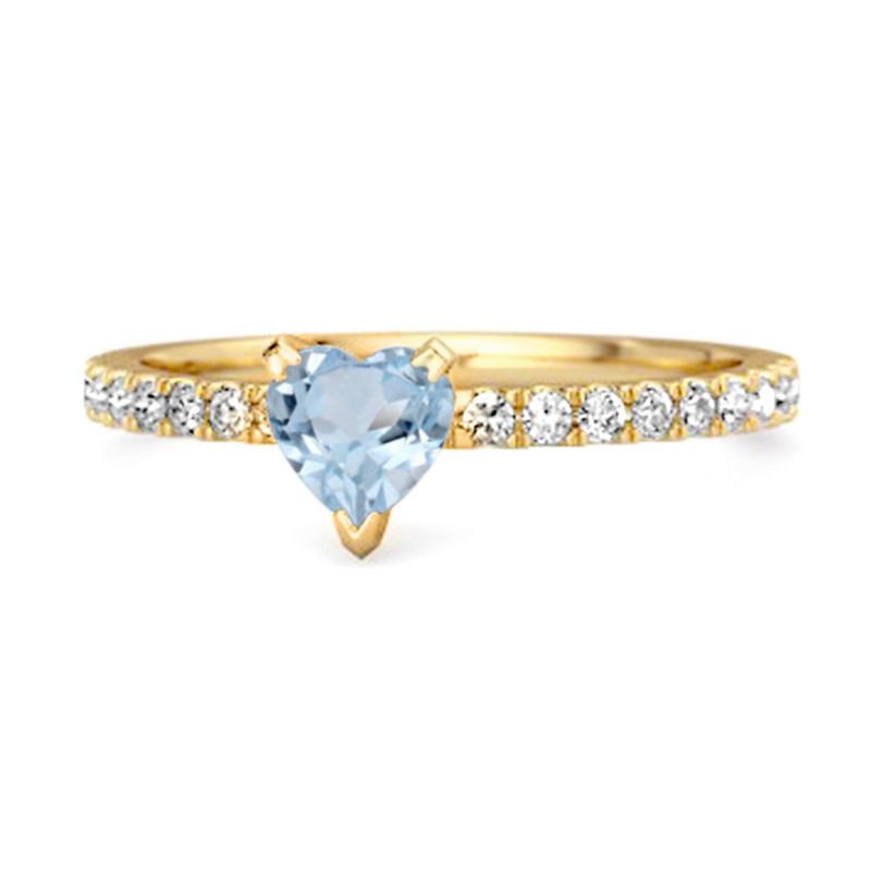 

Blue Topaz Pavé Band Ring - 925 Sterling Silver Gold Vermeil 10 золотий/жовтий