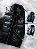 Herren Winter Glänzende Steppweste mit Abnehmbarem Revers 0909