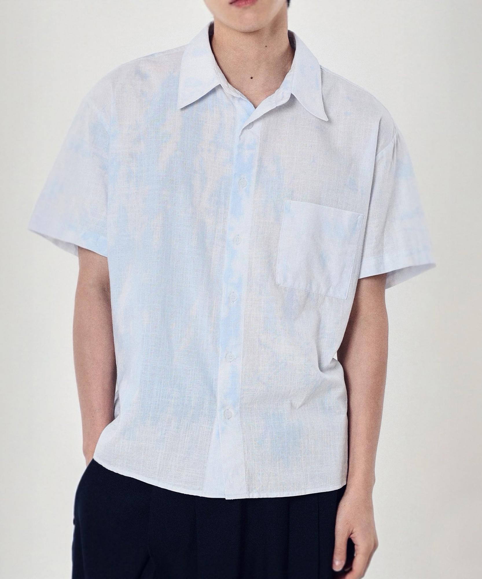 Eumyang bleached sky half-shirt Sky Blue/0