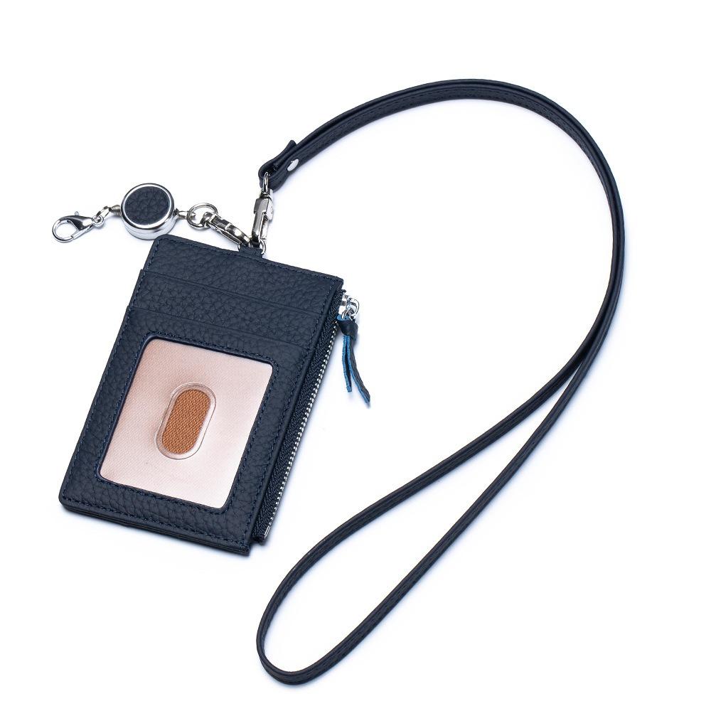 Portable Reel Strap Badge Holder with Lanyard Male Wallet Neck Strap Card Holder  Male