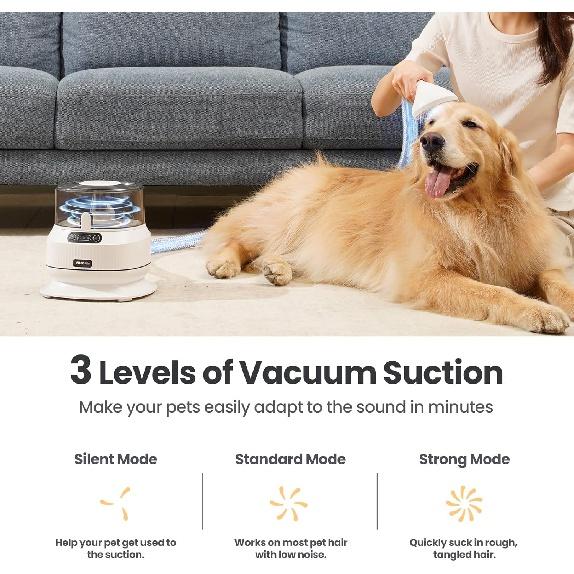 Sada vysavače na stříhání psů, 13 kPa silnější sání 99,9 % vysavač na srst zvířat pro línání s 5 profesionálními nástroji na stříhání, 1,5 l kelímek na stříhání chlupů psů a koček
