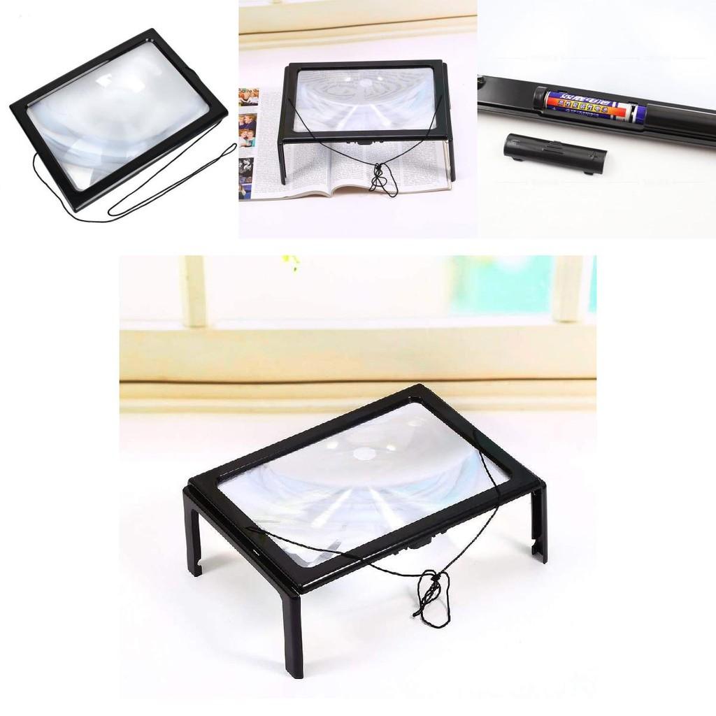 Faltbare Tragbare A4 Rechteckige 3x Leselupe Mit LED-Licht Für Senioren Zum Lesen Und Lernen