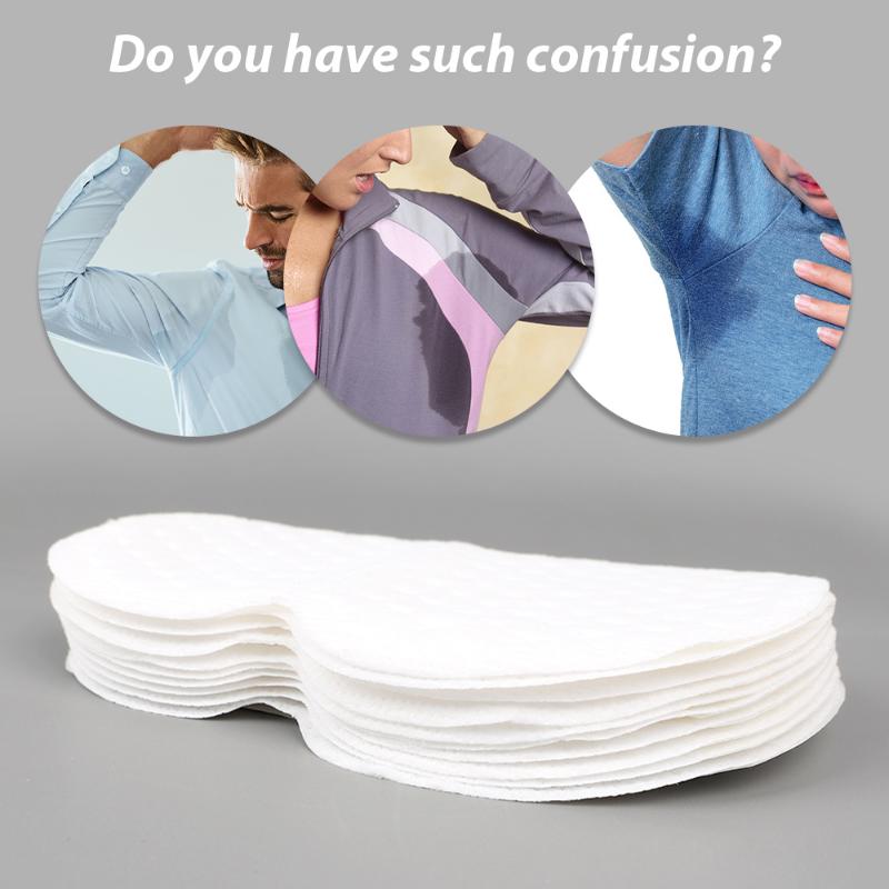 50pcs Underarm Pads Dress Clothing Perspiration Absorb Pads Invisible Armpit Care Sweat Absorbent Pads Deodorant for Women Men