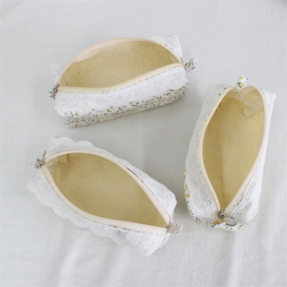Zipper Floral Pencil Case Cotton Stationery Pouch New Pencil Pouch School Supplies