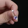 Heart-Shaped Zircon Titanium Steel Navel Rings - Customizable European & American Design (2022)