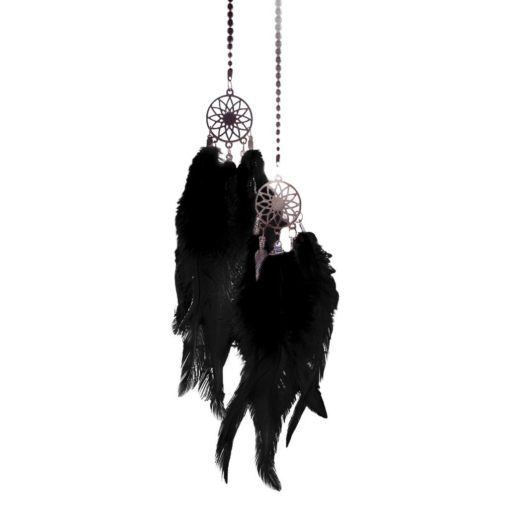 Mini-Traumfänger, Auto-Innenraum, Rückspiegel-Behang, Auto-Charms, Anhänger, Doppel-Windspiele, Auto-Dekor-Zubehör, mehrfarbig