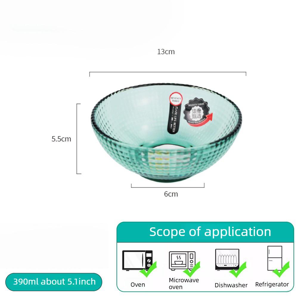 PIGE HOME High Borosilicate Glass Tableware Emerald Green Light Luxury Salad Bowl Dinner Plates Heat-resistant Glass Water Cups