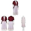 Final Fantasy 7 Aerith Gainsborough Cosplay Costume With Denim Outfit For Game Anime Role Play