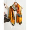 Plain Crepe Satin Silk Long Scarf Women's Autumn and Winter New Fashion Temperament Silk Scarf Gift High-end 111% Mulberry Silk Scarf