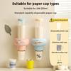 Plastic Disposable Paper Cup Holder Punch Free Wall Mounted Automatic Cup Dispenser Large Capacity Dustproof Container Home