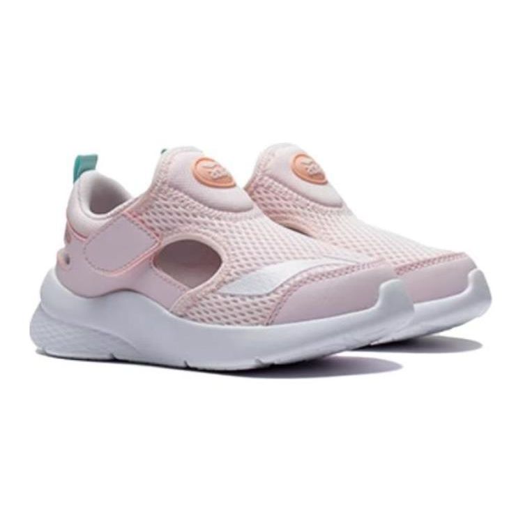 Li Ning Kids Synthetic Leather Comfortable Resilient Breathable Low-Top Casual Shoes Kids sneaker Light-Rose-Pink YKNT138-12