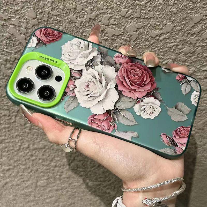 Big and Beautiful Peonies Phone Case iPhone 15 Pro Max 11 12 13 16 14 Plus Silicone Shockproof Case Lens Protector Shell